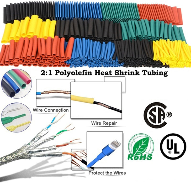 164pcs/Set Heat shrink tube kit Insulation Sleeving termoretractil Polyolefin Shrinking Assorted Heat Shrink Tubing Wire Cable