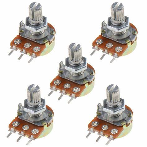 10pcs Potentiometer Resistor 1K 2K 5K 10K 20K 50K 100K 500K 1M Ohm WH148 Linear Potentiometer 20mm Shaft With Nuts Washers 3Pin