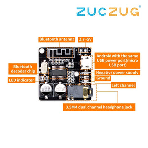 Bluetooth Audio Receiver board Bluetooth 5.0 mp3 lossless decoder board Wireless Stereo Music Module