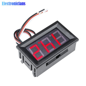 Mini Digital Voltmeter Ammeter DC 100V 10A Panel Amp Volt Current Meter Tester 0.56" Blue + Red Dual LED Display With Lines