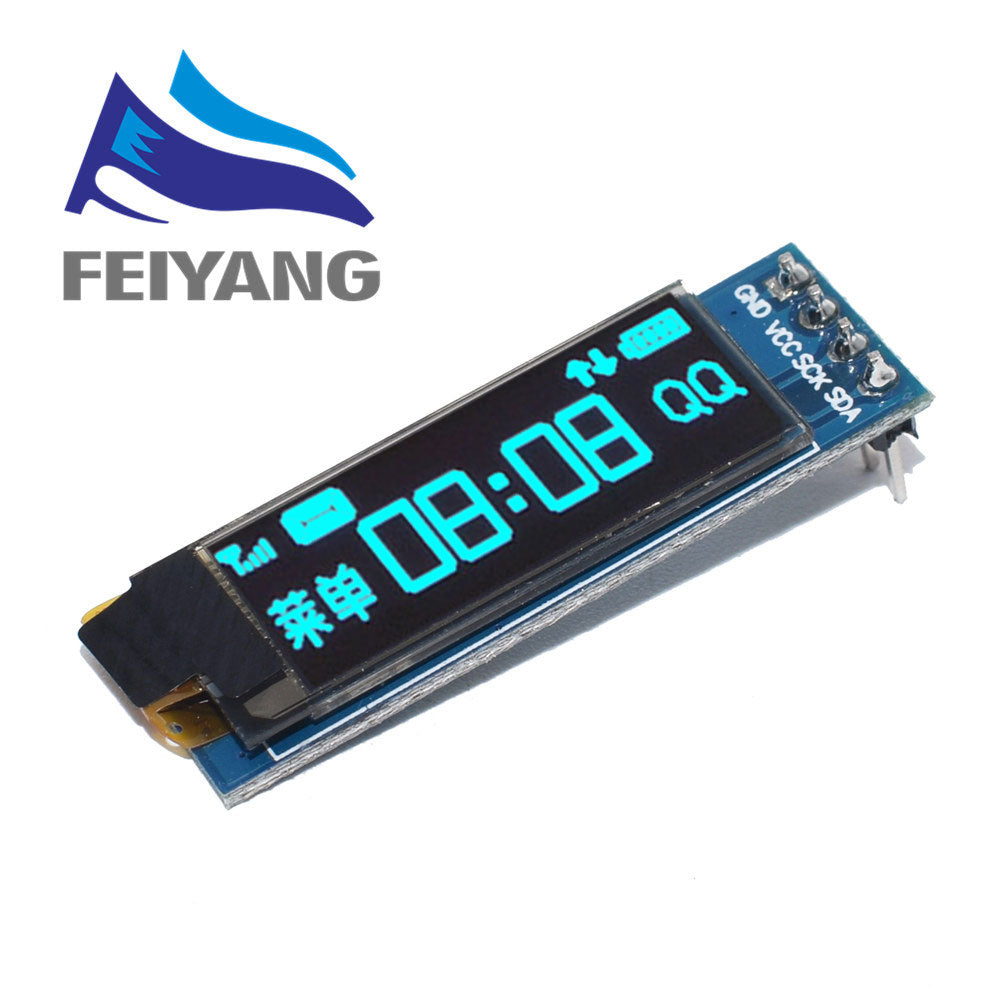 1pcs 0.91 inch OLED module 0.91" white/blue OLED 128X32 OLED LCD LED Display Module 0.91" IIC Communicate for ardunio