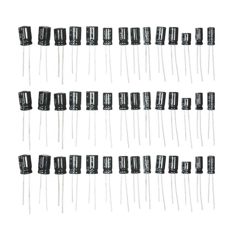 120pcs 12 value kit 1uF-470uF Electrolytic Capacitor assortment set pack 1UF 2.2UF 3.3UF 4.7UF 10UF 22UF 33UF 47UF 100UF 220UF