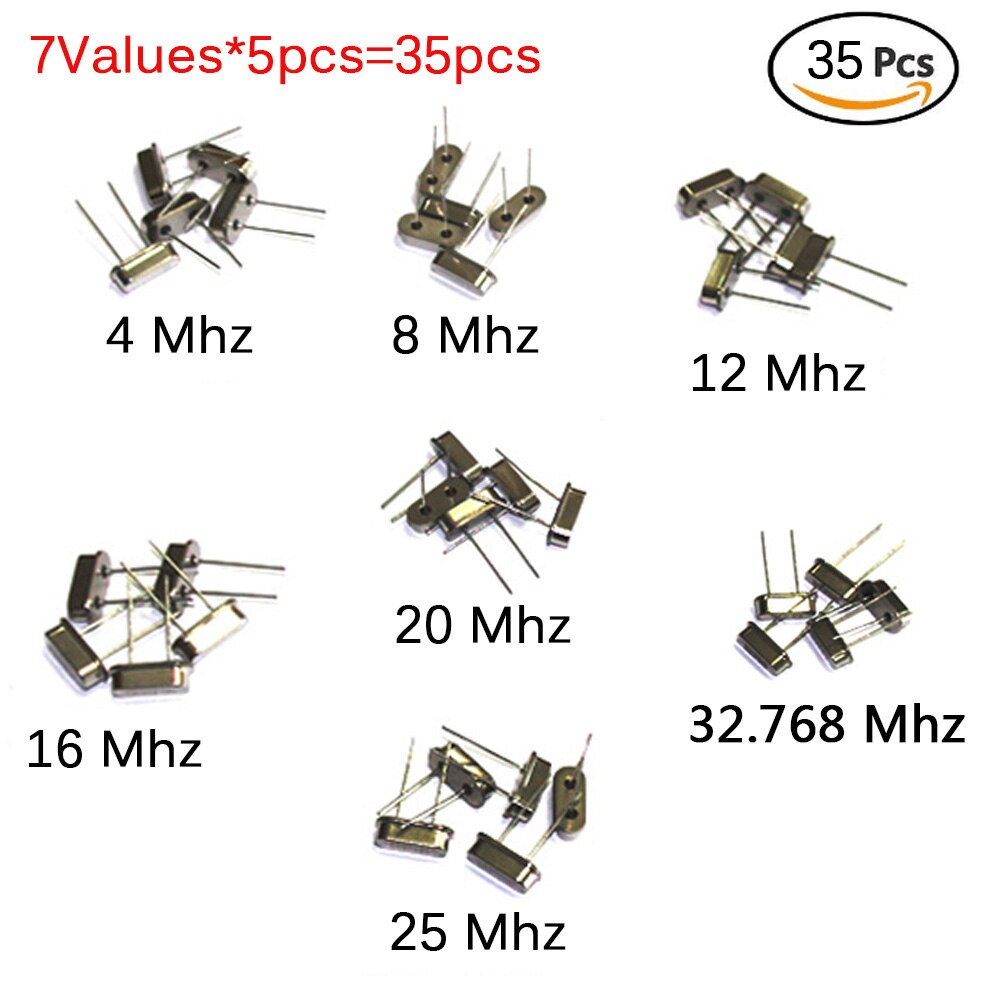 hc-49s Crystal Oscillator electronic Kit resonator ceramic quartz resonator hc-49 DIP 7 kinds X 5pcs 32.768 4 8 12 16 20 25 MHZ