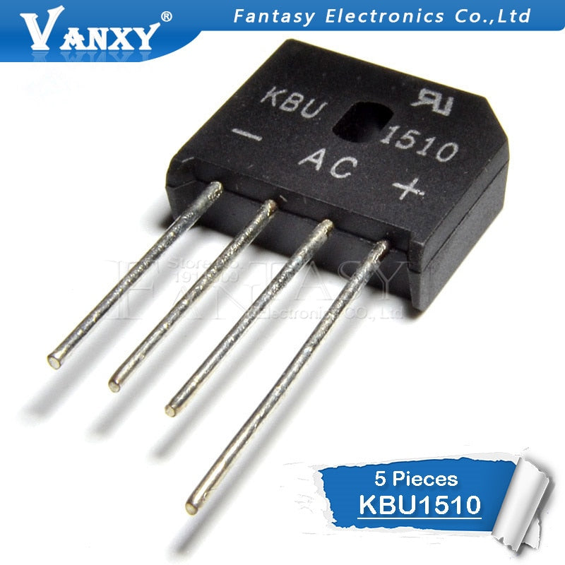 5PCS  KBU1510 KBU-1510 15A 1000V diode bridge rectifier new and original IC