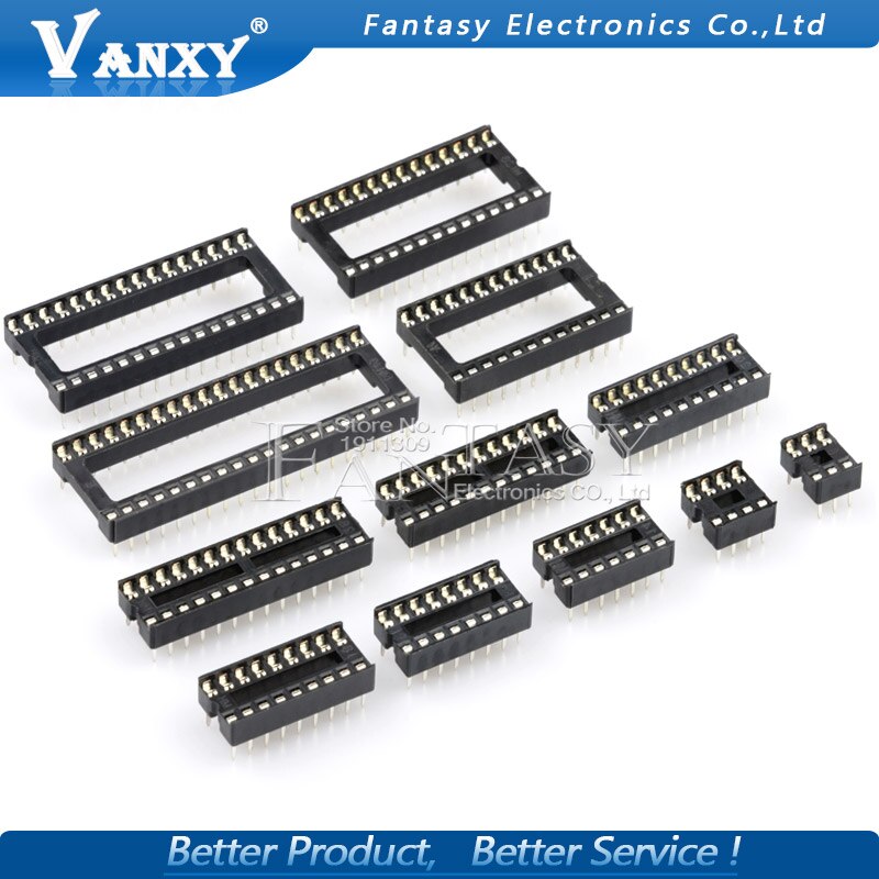 10PCS IC Sockets DIP6 DIP8 DIP14 DIP16 DIP18 DIP20 DIP28 DIP40 pins Connector DIP Socket 6 8 14 16 18 20 24 28 40 pin