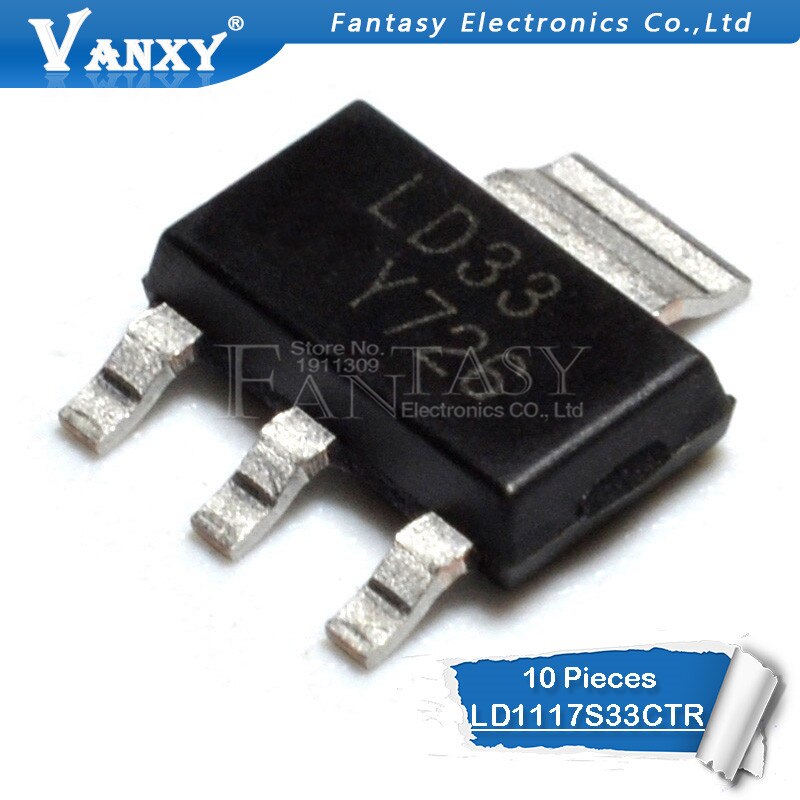 10pcs LD1117S33CTR SOT-223 LD1117S33 SOT223 LD33 IC REG LDO 3.3V 950MA