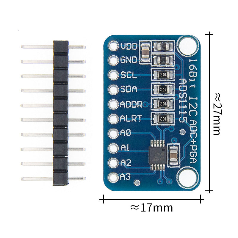 16 Bit I2C ADS1115 Module ADC 4 channel with Pro Gain Amplifier  RPi