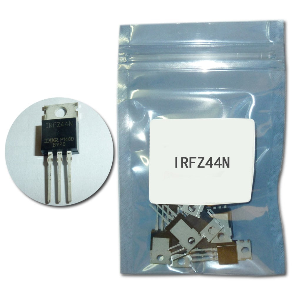 10pcs/set Mosfet IRFZ44N TO220 transistor kit IRFZ44 TO-220 high power transistors IRFZ44NPBF 49A 55V field effect transistor