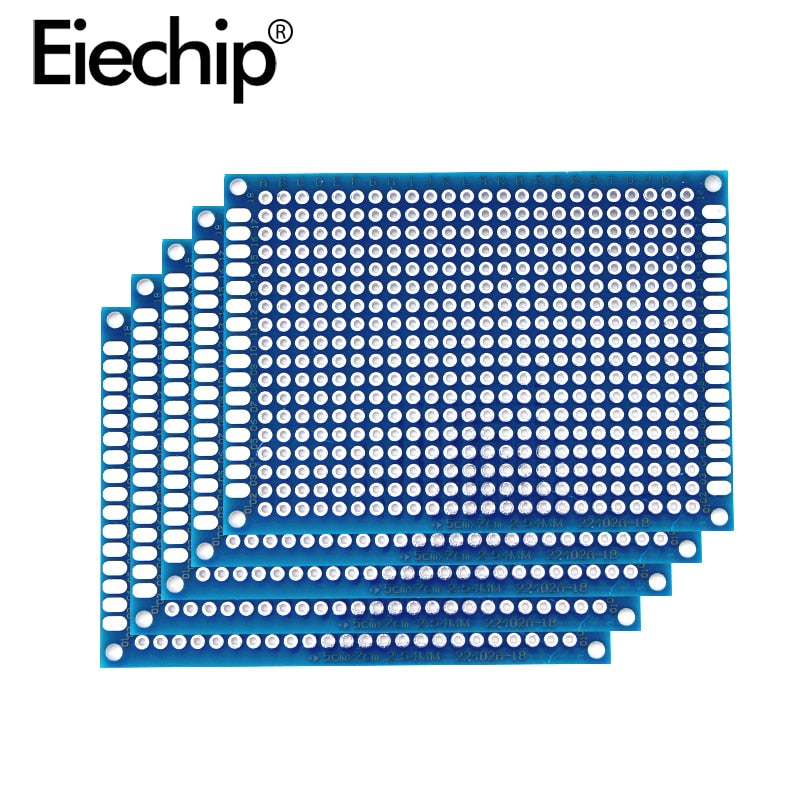 5x7cm Blue Double Side Prototype PCB Board 70x90mm Universal Printed Circuit Board Protoboard For Arduino Experimental PCB Plate